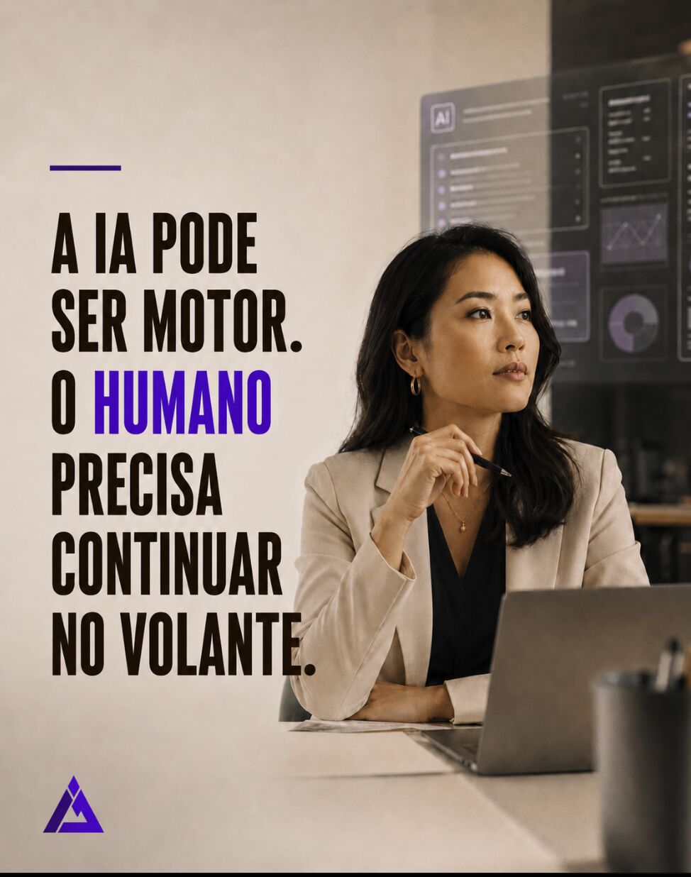Post artwork by Ibson Junior on LinkedIn: AI can be the engine, the human must stay at the wheel.