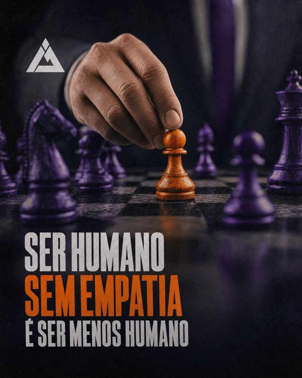 Arte de post de Ibson Junior no LinkedIn: ser humano sem empatia é ser menos humano.